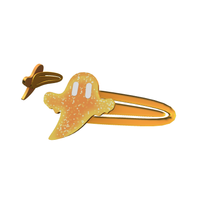 Orange Glitter Ghost Halloween Hair Cips Roblox item