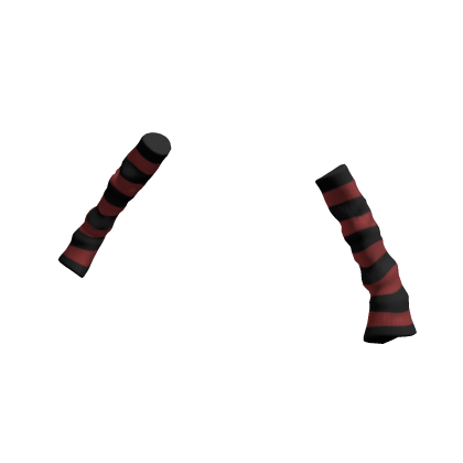 Knitted Arm Warmers Black Red Stripes