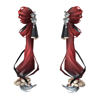 Suoming - 2/2 Red Twintail Hair Extensions | WuWa Roblox item