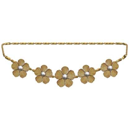 Gold Flower Waist Chain W Pearl
