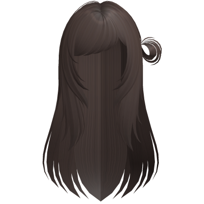 cute wispy shoujo girl bun (dark brown) Roblox item