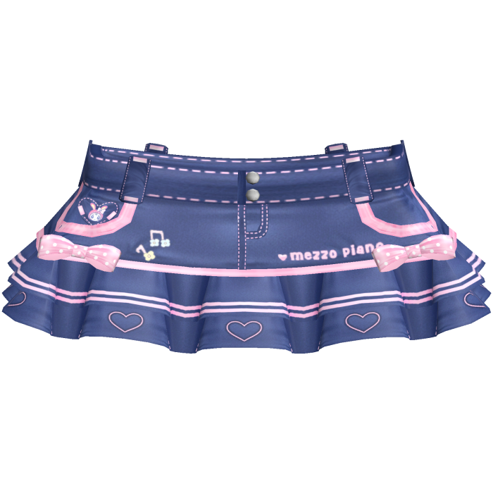 Cute Kawaii Denim Mezzo Piano Skirt 3.0
