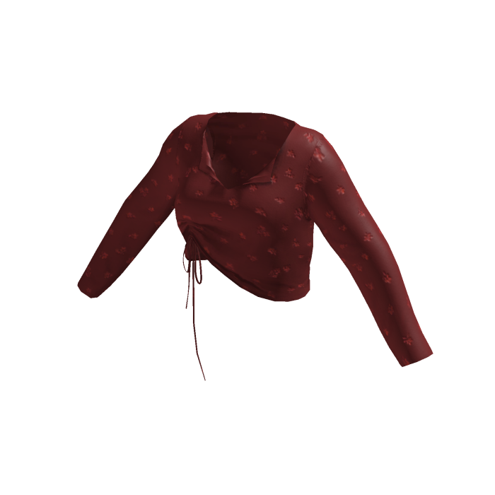 [FDDUGC]Floral Crop Top(dark red)