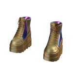 Ankle Platform Boots - Gold Holo