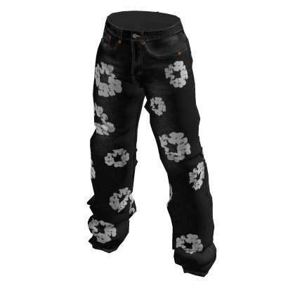 Cotton Tears Print Jeans