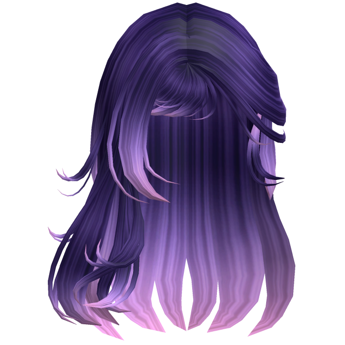 Emo Long Messy Hair w/ Side Bangs (Galaxy Purple)