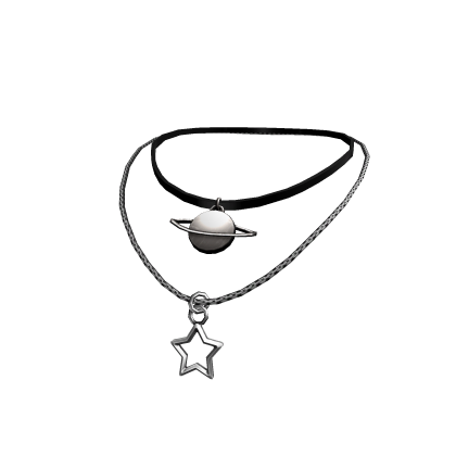 Dark Necklace Star&Planet Y2K