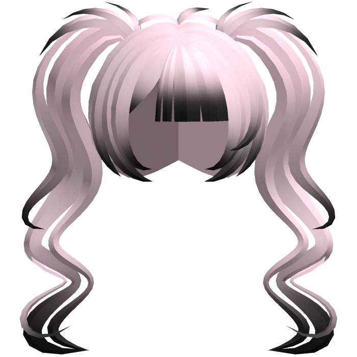 fluffy moe long swirly ponytails pink black