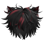 Messy Emo Punk Kitty Boy Hair in Red Raccoon