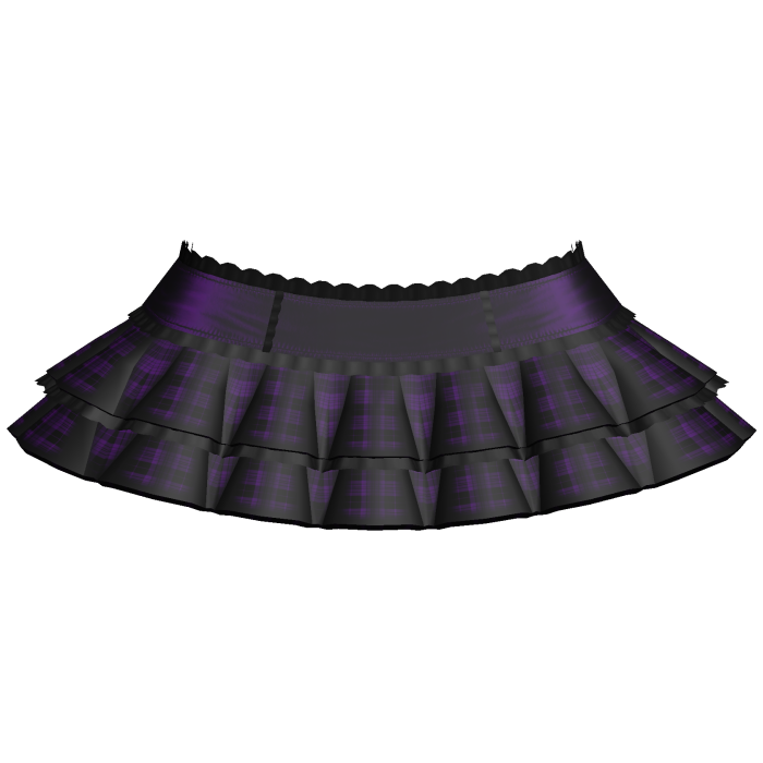 Dark Purple Emo Gothic Plaid Layered Ruffle Skirt