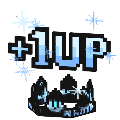 [Animated] Blue Glitch Crown with +1UP  Roblox item