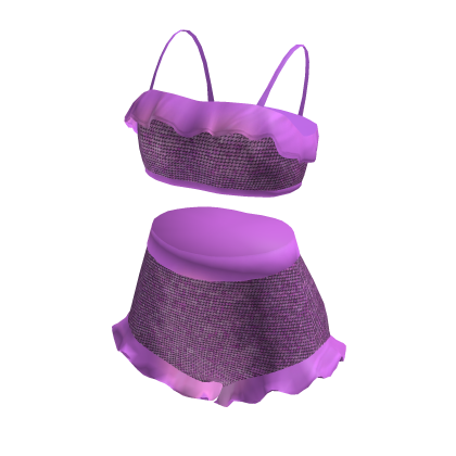 Purple Charming Sequin Ruffled Swimsuit