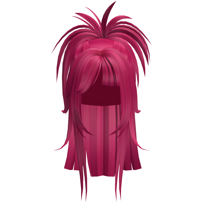 Spiky Anime Half Up Ponytail (Hot Pink)