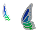 White and Rainbow Butterfly Head Wings