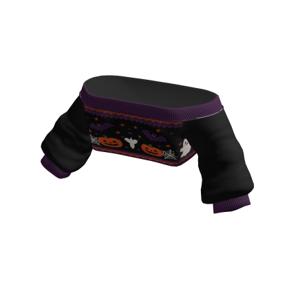 Black & Purple Halloween Crop Sweater