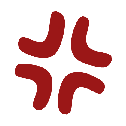 ♡ Cute Angry Anime Expression Sticker Dark Red