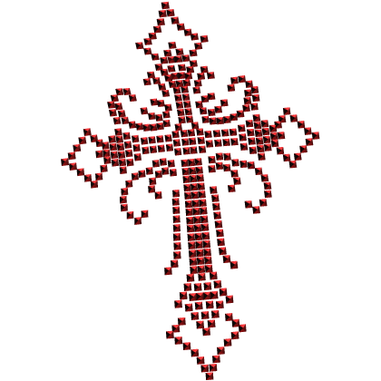 2000s rhinestone emo scene studded cross red