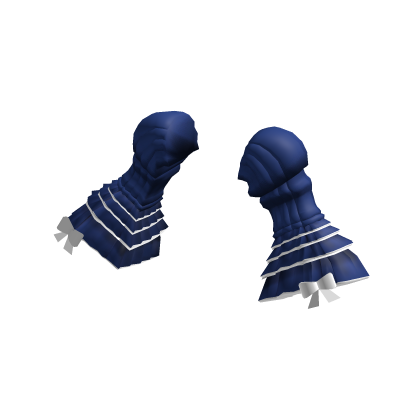 Ruffle Puff Sleeves Blue and White thumbnail