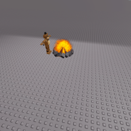 Freddy Fazbear in a fire