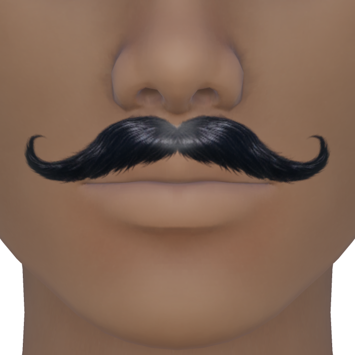 Classic Curled Handlebar Moustache Black