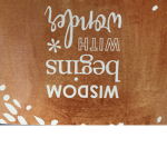 Wisdom begins with wonder