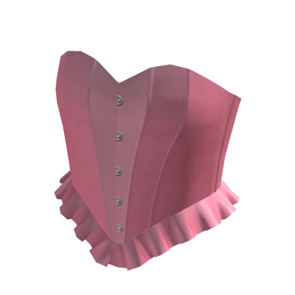 Ruffle Corset Top Pink Leather