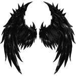 Dark Black Angel Wings