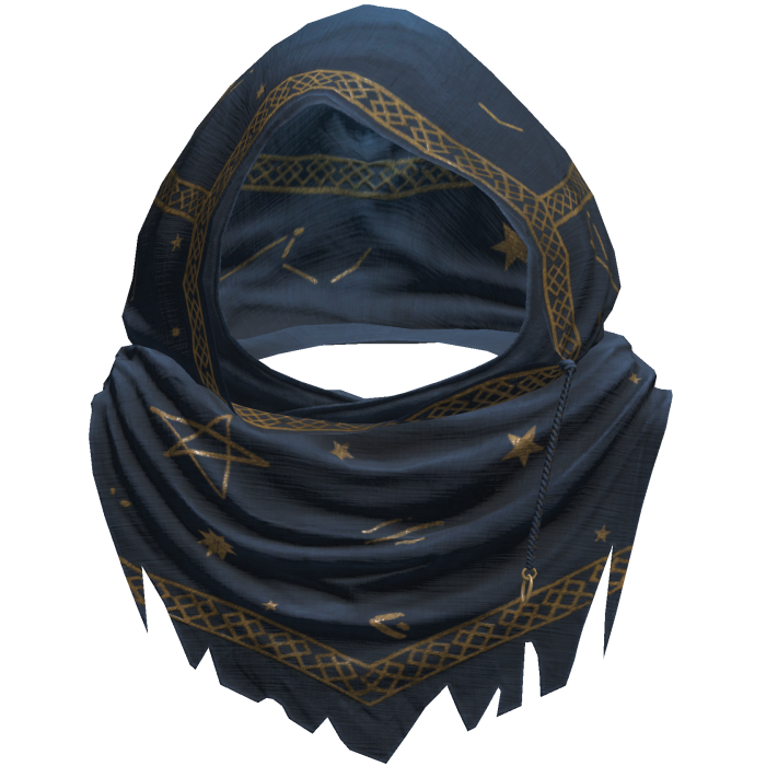 Blue Sorcerer Distressed Rune Hood