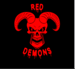 Bright red demons
