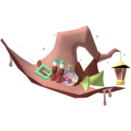 Red Witch Hat with Potions & Bows