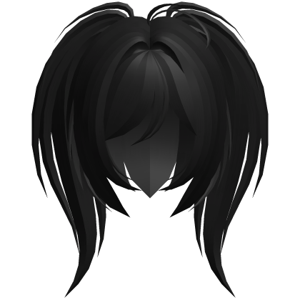 moe emo high messy side ponytails black