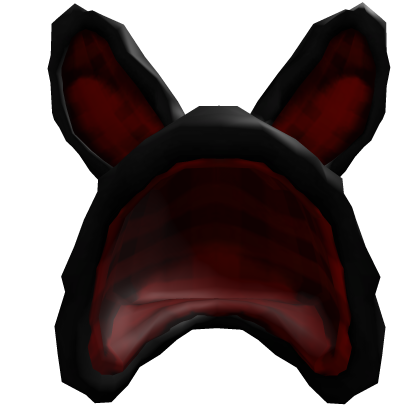 Fuzzy Bunny Hood Black Red