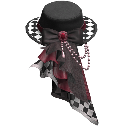 Red Regal Steampunk Side Top Hat