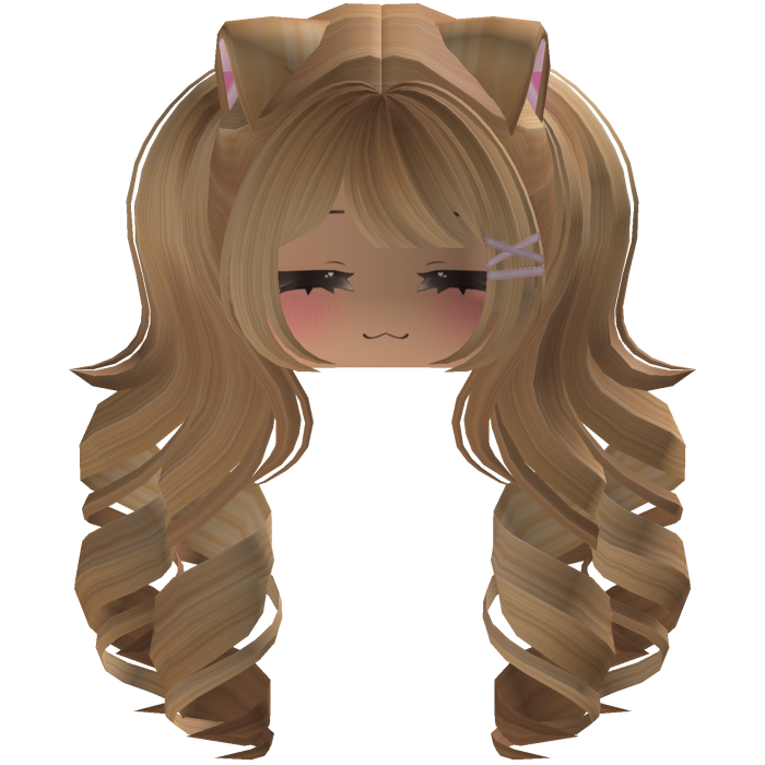 Cute hair emo Y2K cat-ear braids (brown)