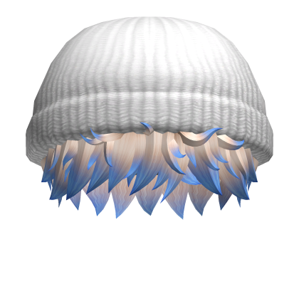 Blue Blonde Messy Boy Hair / White Beanie Roblox item