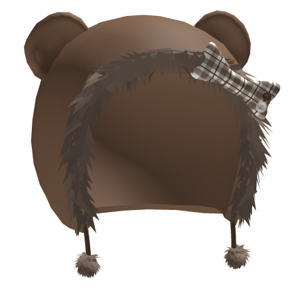 brown autumn plaid bear fur hood Roblox item