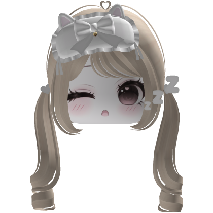 ♡ cute dreamy white sleep mask moe face (blonde)
