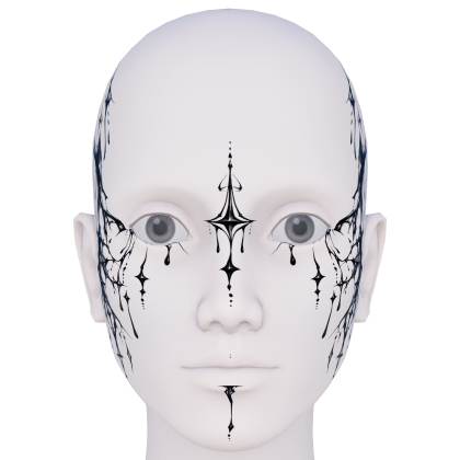 Gothic Cyber Tribal Star Face Makeup
