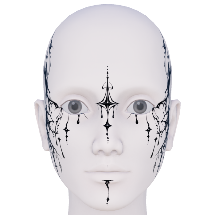 Gothic Cyber Tribal Star Face Makeup