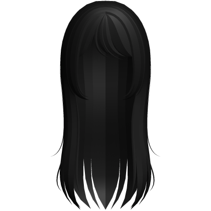 ♡ cute long flowy shy anime hair in black Roblox item