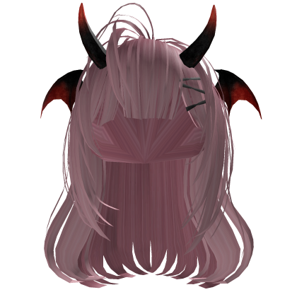 Kawaii little devil cartoon style pink hair
