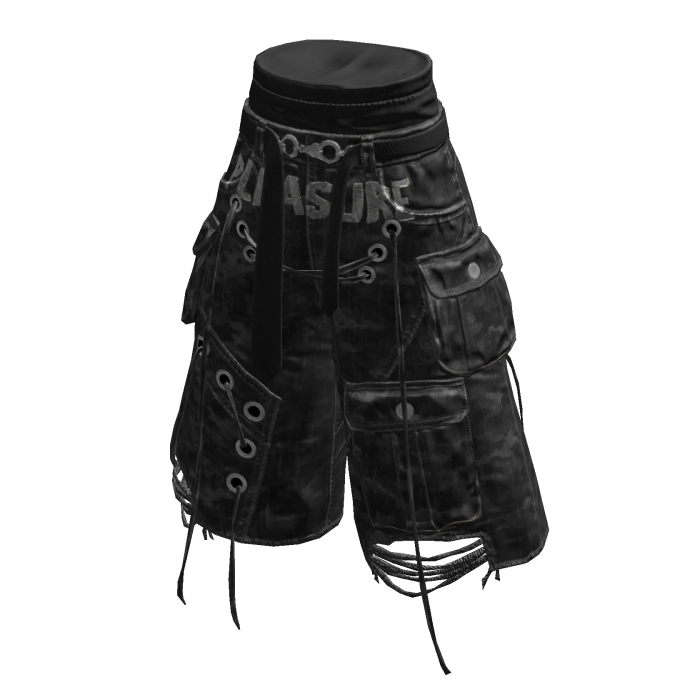 Saggy Jorts Ripped Black Camo PLS