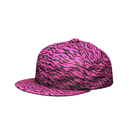 Pink Sideswept Zebra Stripes Cap
