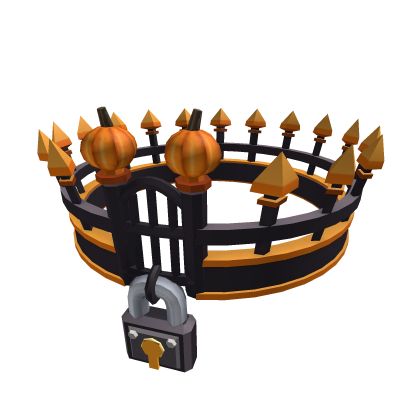 🎃 Halloween Graveyard Gate Locked Padlock Colla