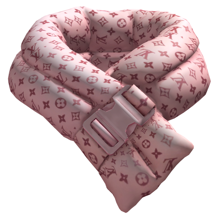 Pink LV Designer Puffer Lower Scarf