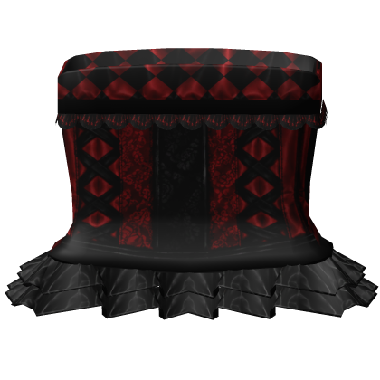red and black clown dress