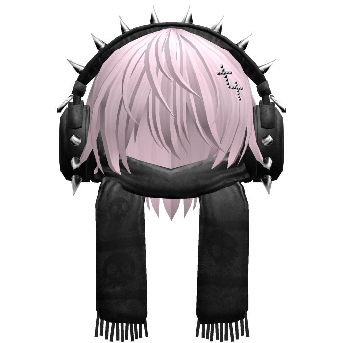 Boy Hair&Emo Headphones&Scarf Pink