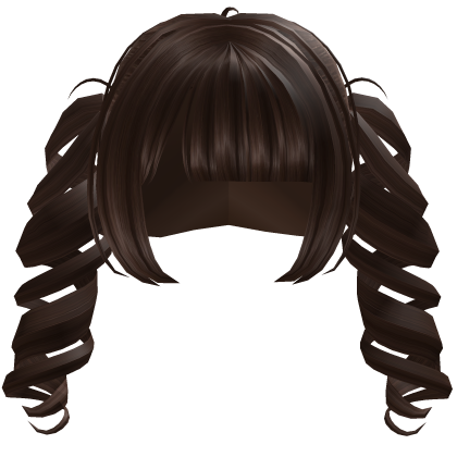 sweet adorable doll curly pigtails [dark brown] Roblox item