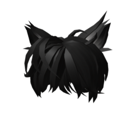 Black messy hair Roblox decal