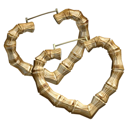 Y2K 2000s Gold Heart Bamboo Hoops Earrings | Roblox Item - Rolimon's